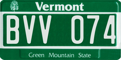 VT license plate BVV074