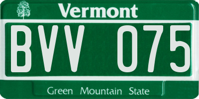 VT license plate BVV075