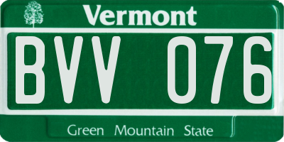 VT license plate BVV076