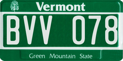 VT license plate BVV078