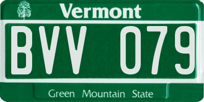 VT license plate BVV079