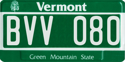 VT license plate BVV080