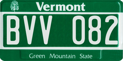 VT license plate BVV082