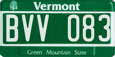 VT license plate BVV083