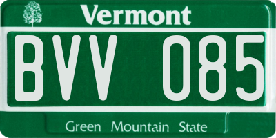 VT license plate BVV085