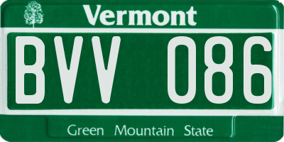 VT license plate BVV086