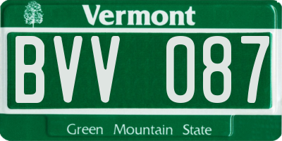 VT license plate BVV087