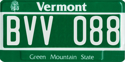VT license plate BVV088