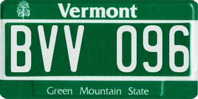 VT license plate BVV096