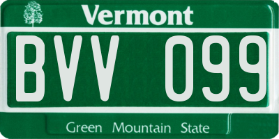 VT license plate BVV099