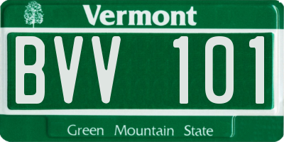 VT license plate BVV101