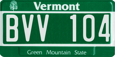 VT license plate BVV104