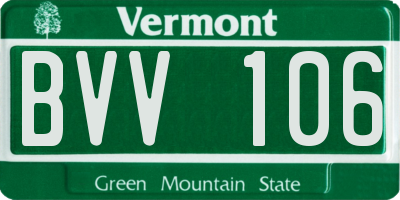 VT license plate BVV106
