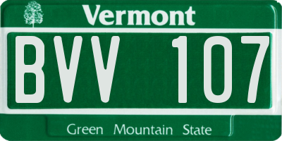 VT license plate BVV107