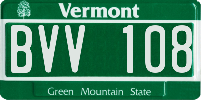 VT license plate BVV108