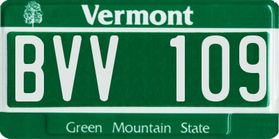 VT license plate BVV109