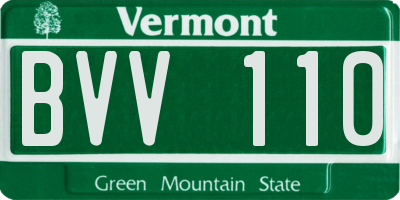 VT license plate BVV110