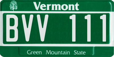 VT license plate BVV111