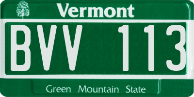 VT license plate BVV113