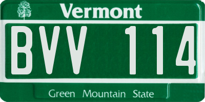 VT license plate BVV114