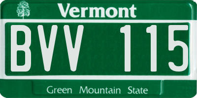 VT license plate BVV115