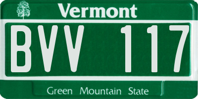 VT license plate BVV117