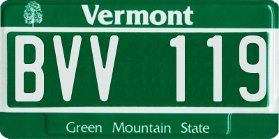 VT license plate BVV119