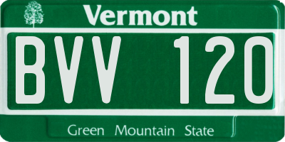 VT license plate BVV120