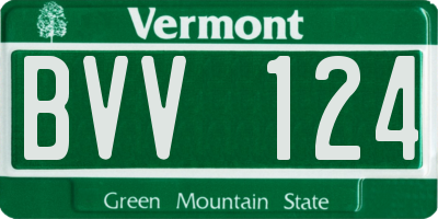 VT license plate BVV124