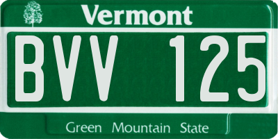 VT license plate BVV125