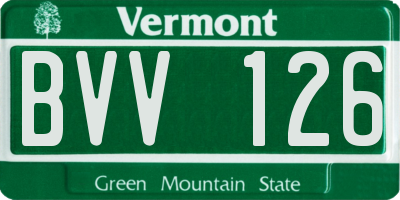 VT license plate BVV126