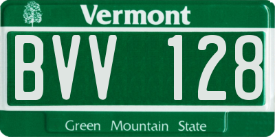VT license plate BVV128