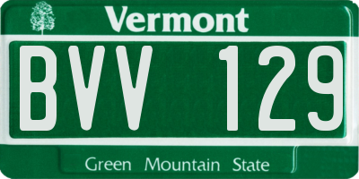 VT license plate BVV129