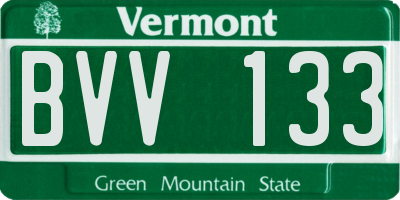 VT license plate BVV133