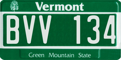 VT license plate BVV134