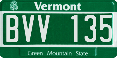 VT license plate BVV135