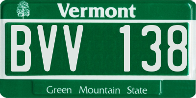 VT license plate BVV138