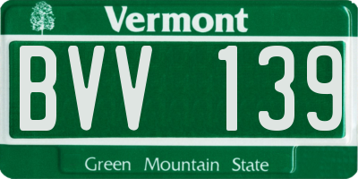 VT license plate BVV139