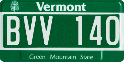 VT license plate BVV140