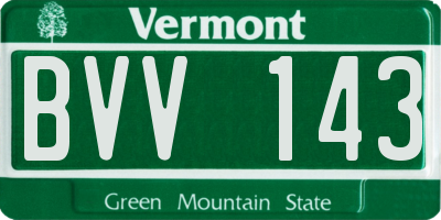 VT license plate BVV143