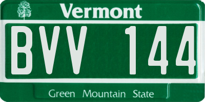 VT license plate BVV144