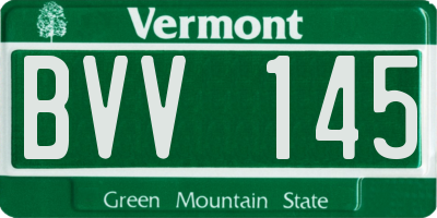 VT license plate BVV145