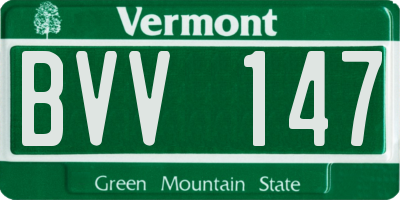 VT license plate BVV147