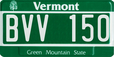 VT license plate BVV150