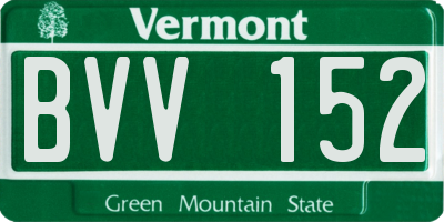 VT license plate BVV152