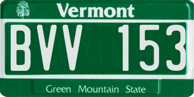 VT license plate BVV153