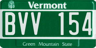 VT license plate BVV154