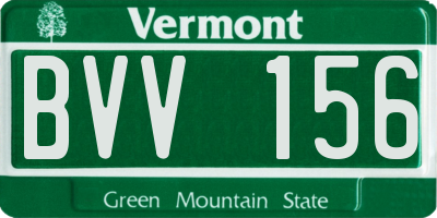 VT license plate BVV156