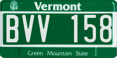VT license plate BVV158