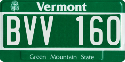 VT license plate BVV160